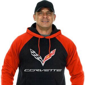 JH Design Men’s Chevy Corvette C7 Pullover Hoodie Sweatshirt 2 Styles Sm to 3x